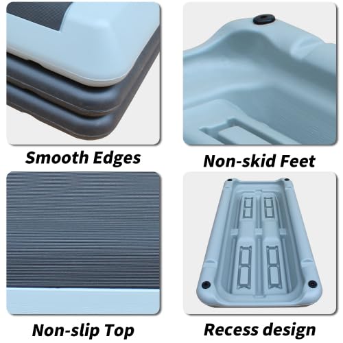 Adjustable Exercise Step Platform with 4 Stackable Risers T4414