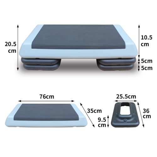 Adjustable Exercise Step Platform with 4 Stackable Risers T4414