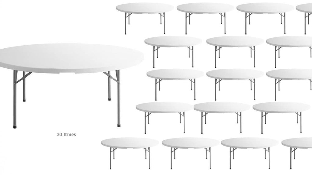 White 72 Inch Round Plastic Folding Table K2560