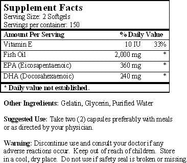 Fish Oil 1000 mg 300 Softgels 12 Pack T11467