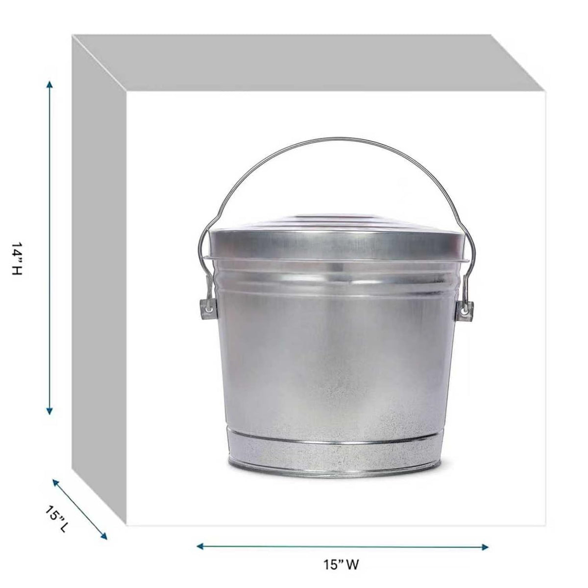 6-Gallon Galvanized Steel Storage Can with Lid Q826