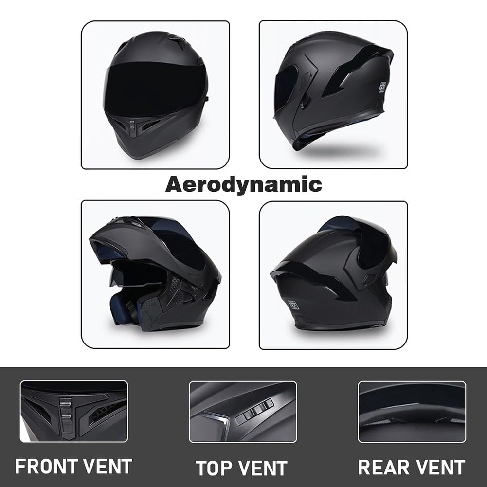 DOT Approved Flip Up Full Face Modular Motorcycle Helmet with Dual Visor J92793