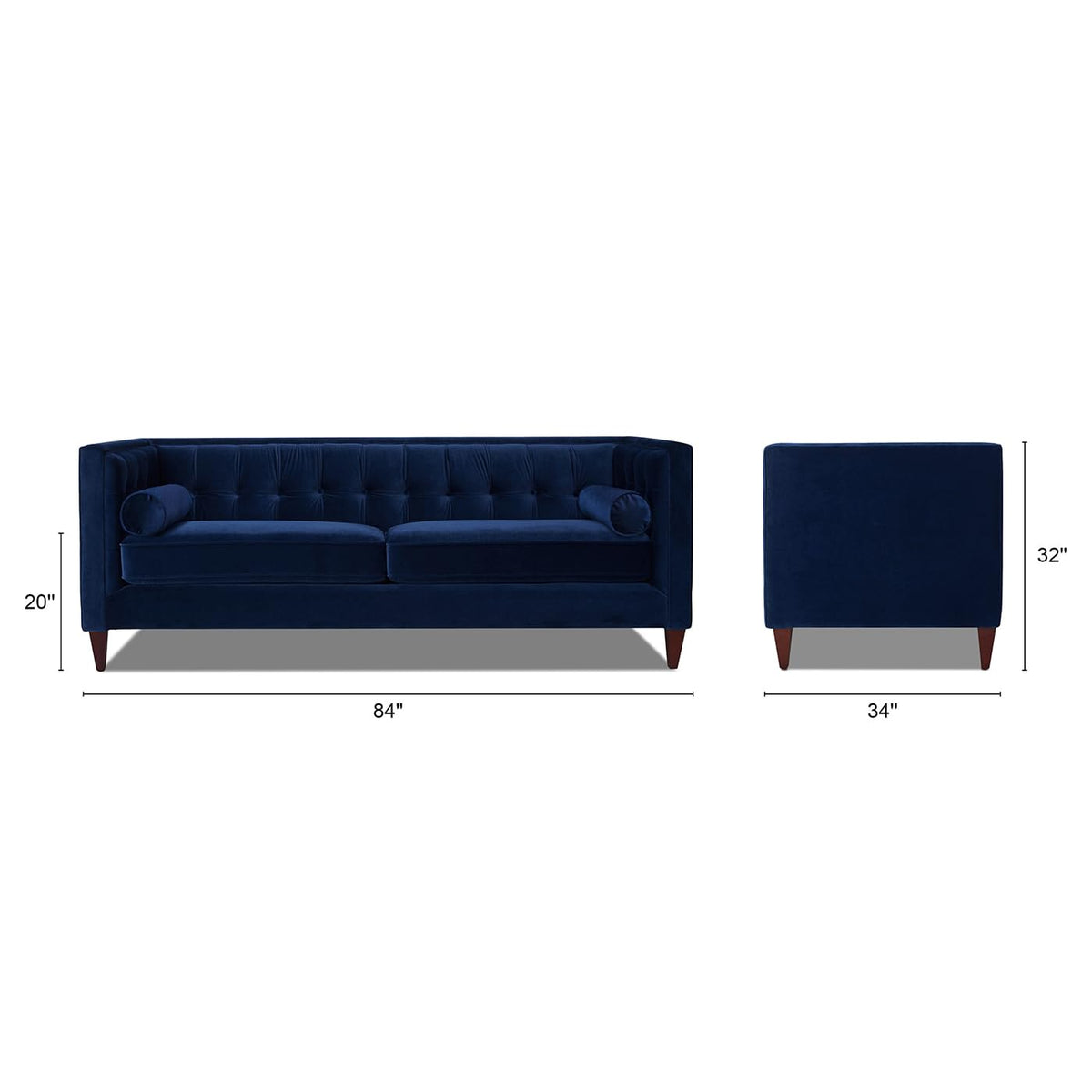 Navy Blue Velvet Tufted Sofa E6550
