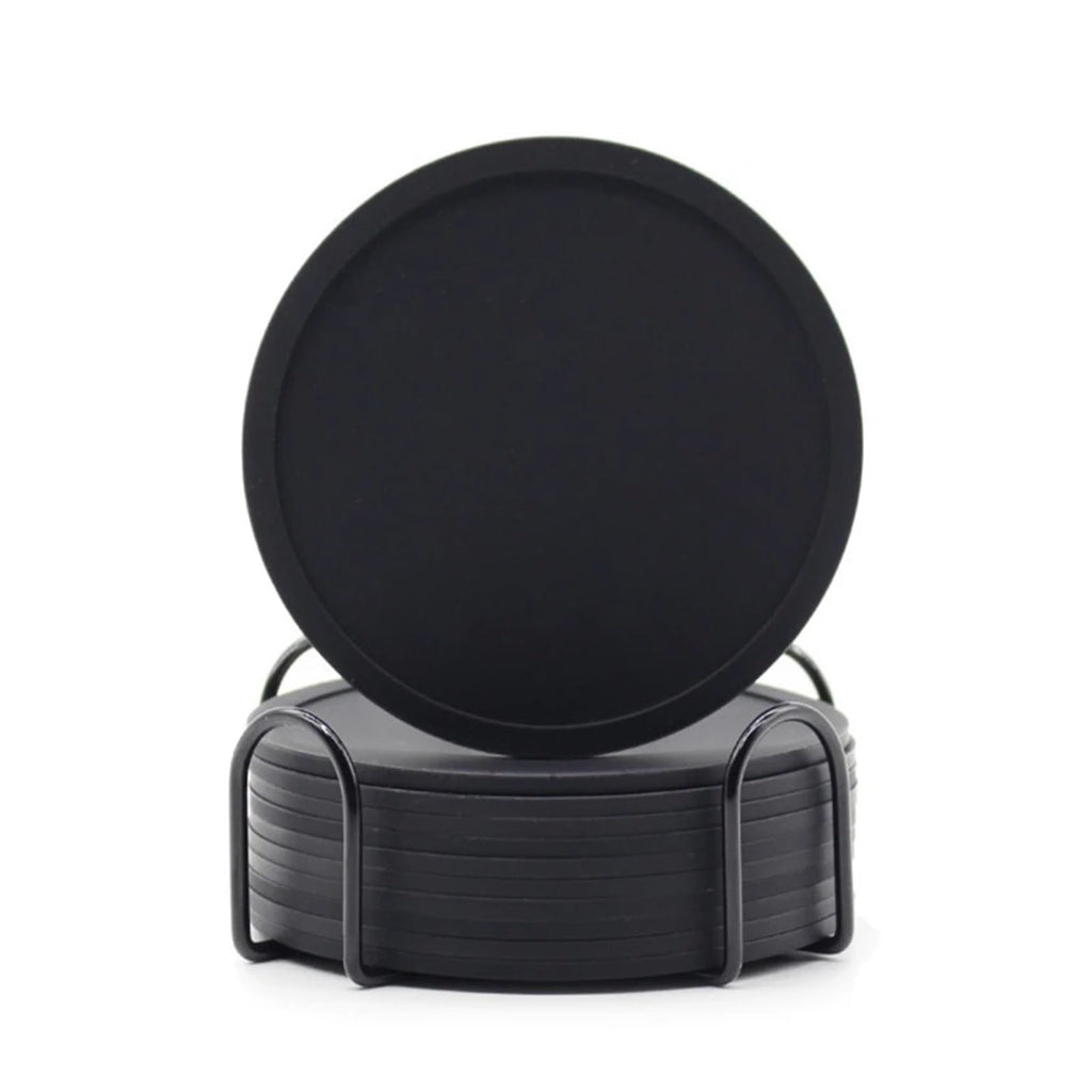 32 Pc Black Silicone Coasters L243