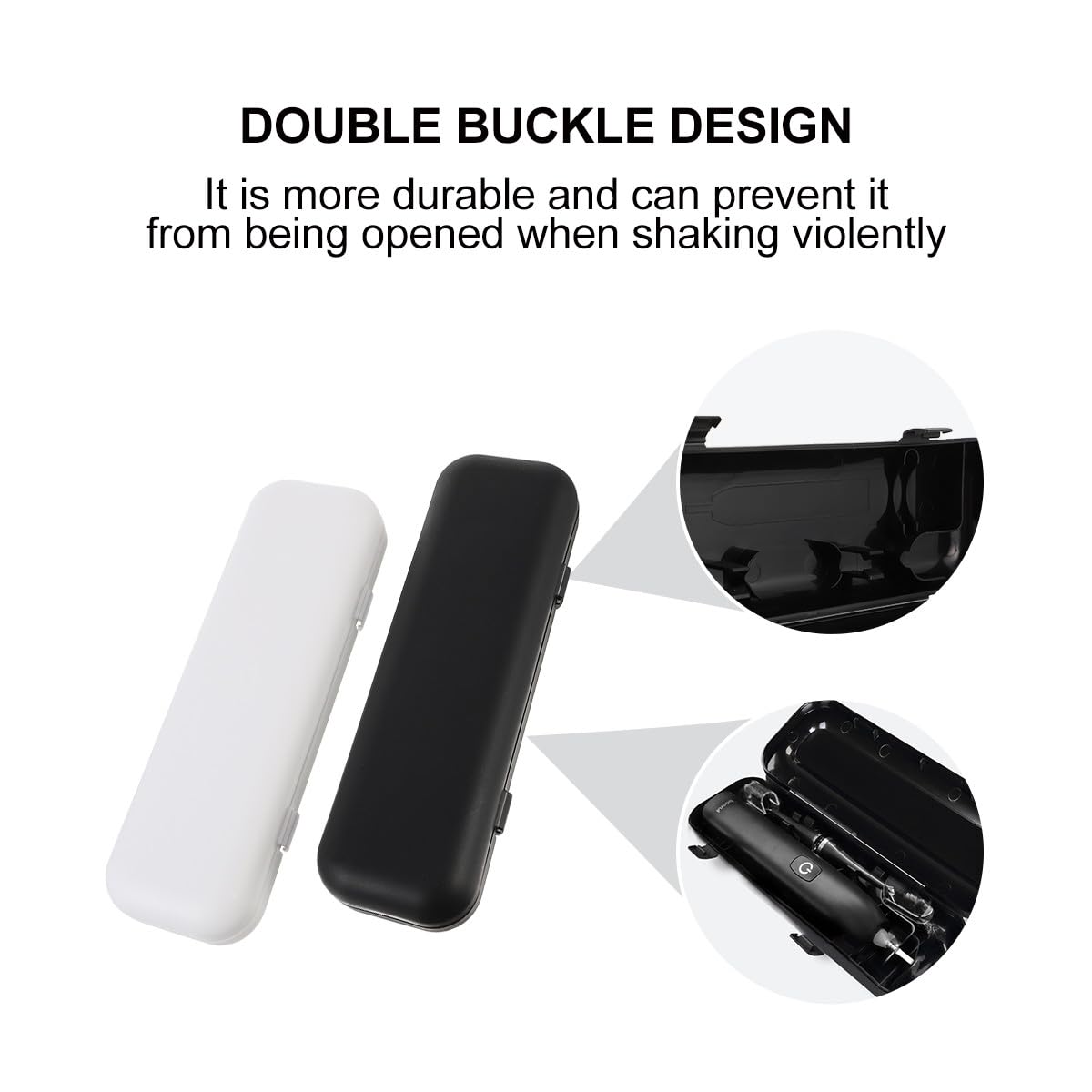 Electric Toothbrush Travel Case 2Pcs Set Black and White M6309