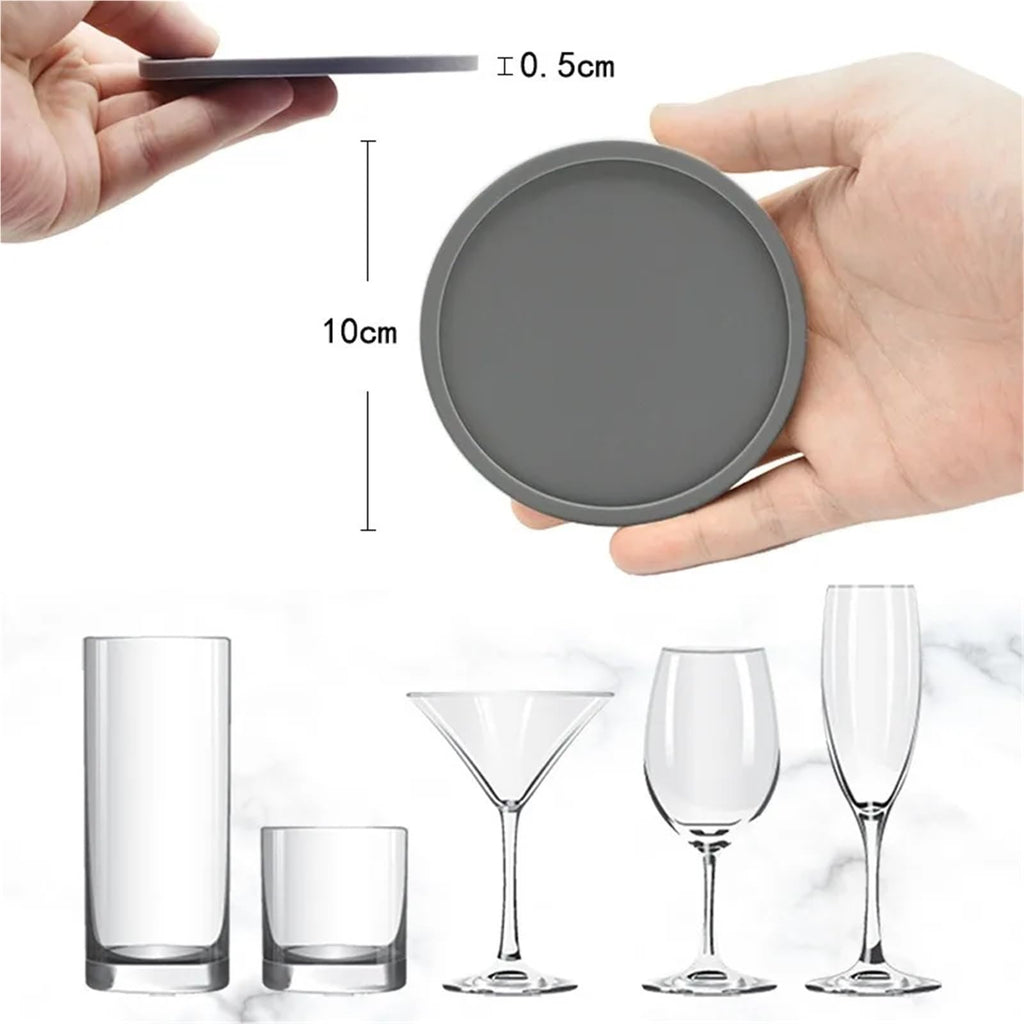 32 Pc Black Silicone Coasters L243
