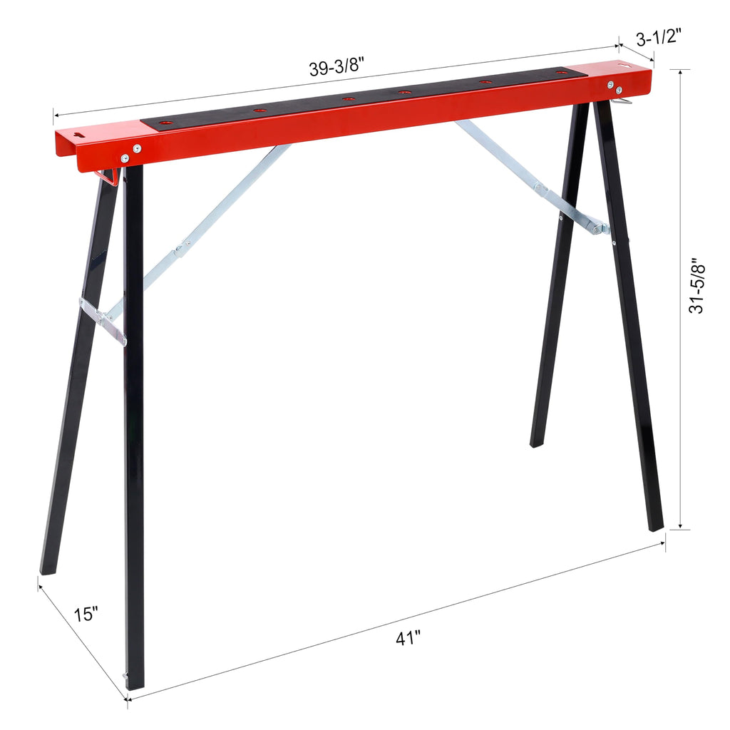 Black and Yellow Steel Folding Sawhorse Set 2-Pack K6085