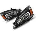 Black LED Headlight Headlamp Pair F99802