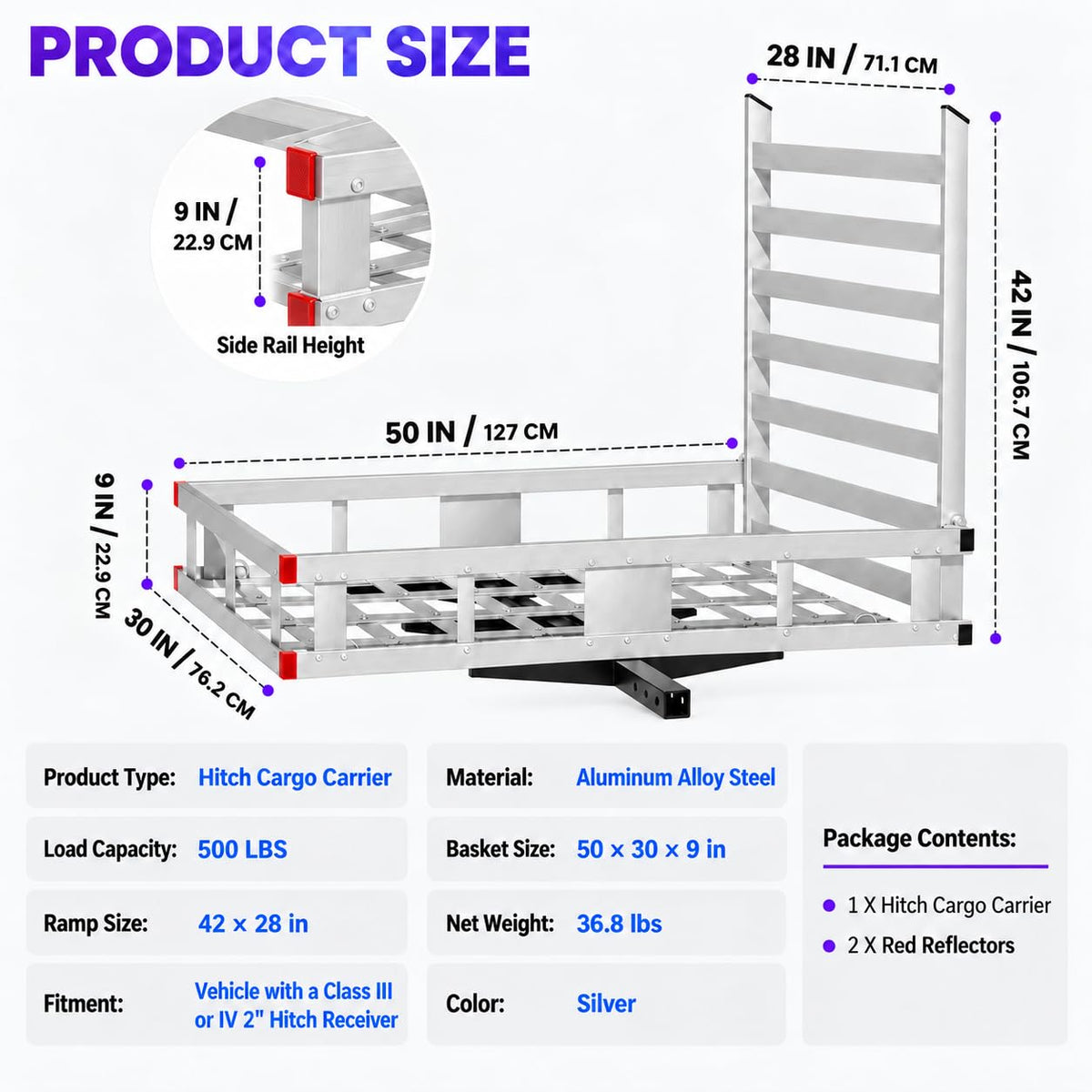 Heavy-Duty Aluminum Hitch Cargo Carrier U4092