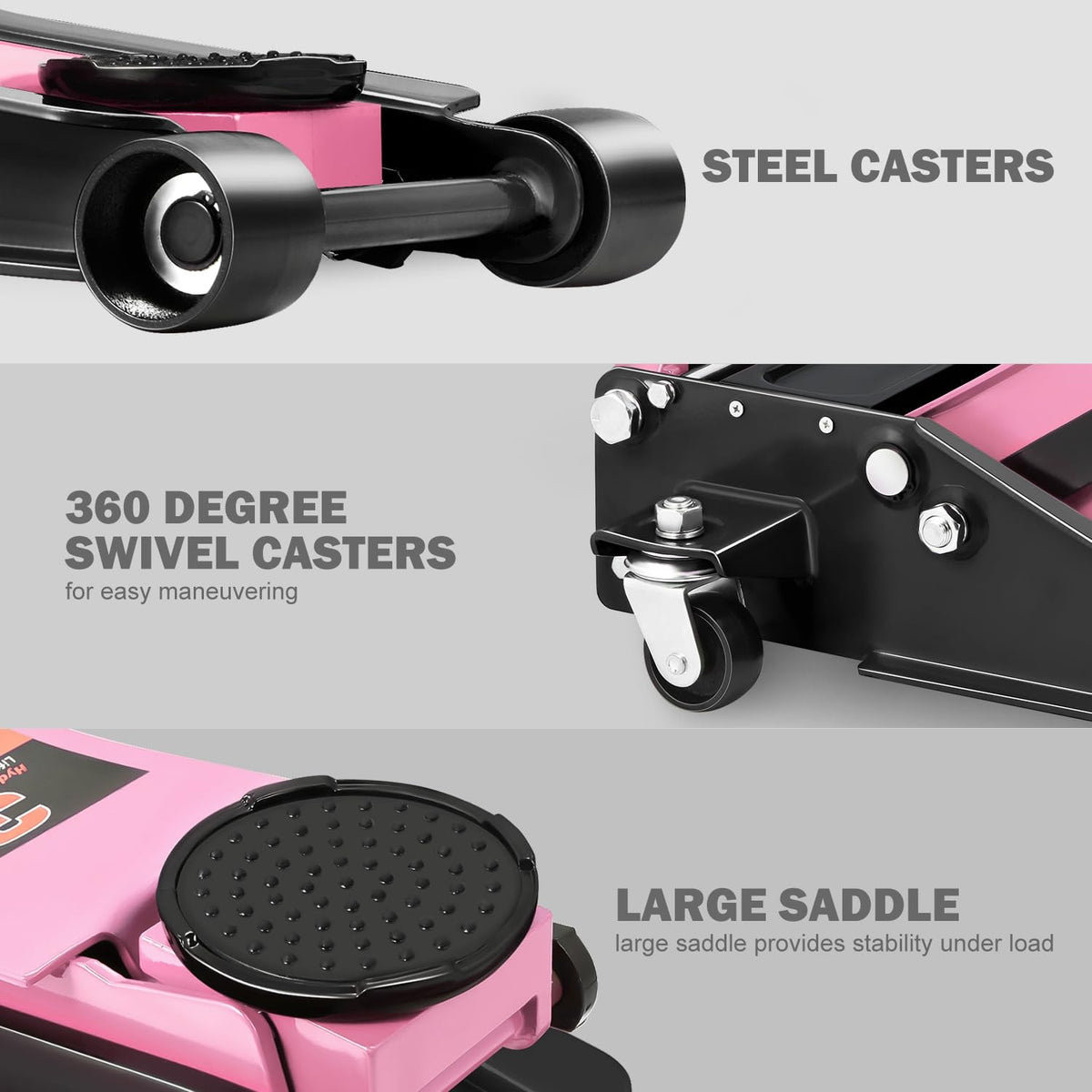 Low Profile Hydraulic Trolley Floor Jack 3 Ton Pink O5992