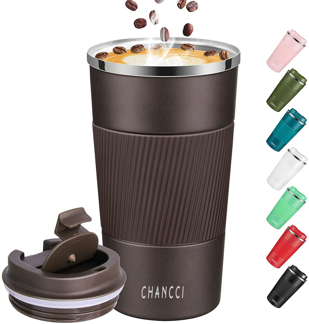 16 oz Insulated Stainless Steel Travel Coffee Mug with Screw Lid A394091