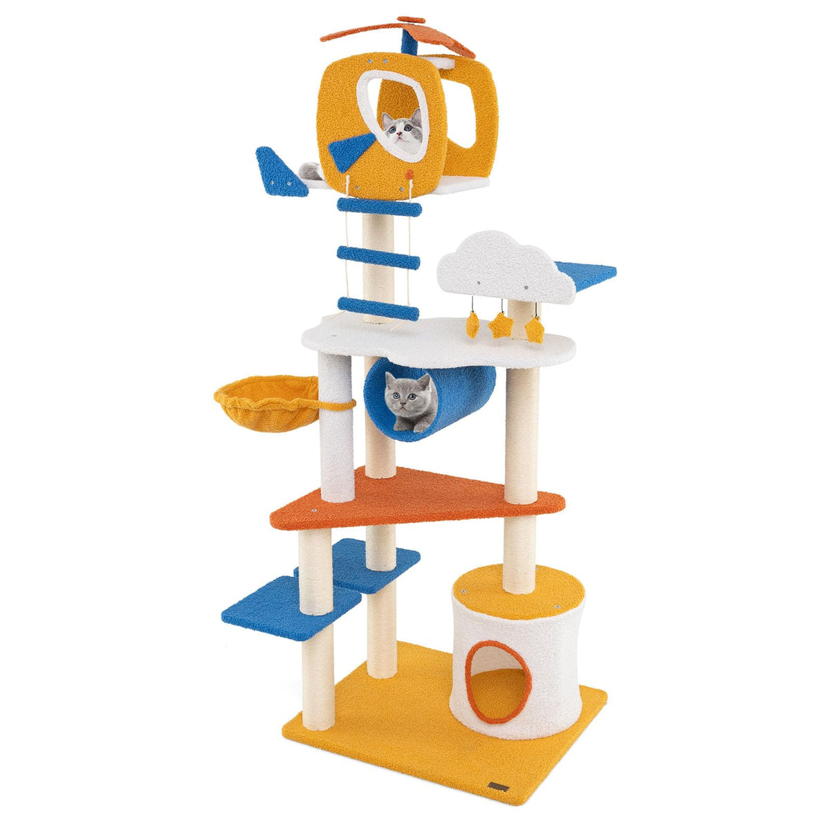 70 inch Multi-Level Cat Tree Tower with Scratching Posts L8769