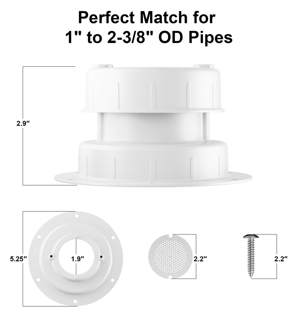Aluminum RV Sewer Vent Cap with Screen E835