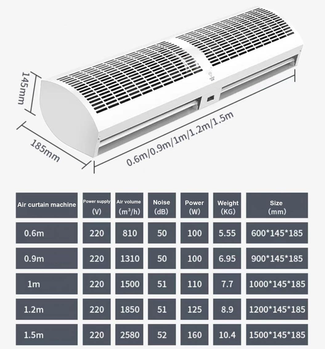 Over Door Air Curtain Fan with Adjustable Wind Speed O874