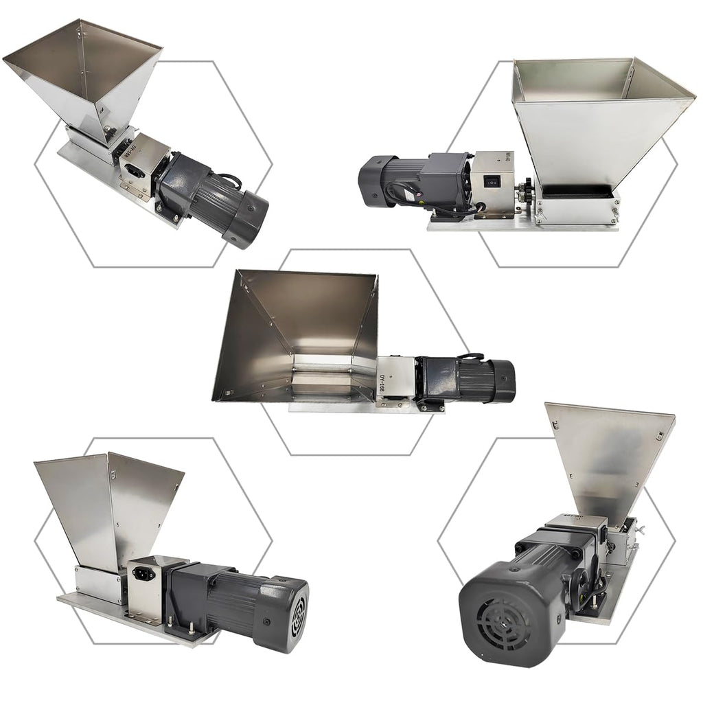 110V 60W 75RPM Stainless Steel Grain Mill with 4 Hopper and 2 Rollers U998