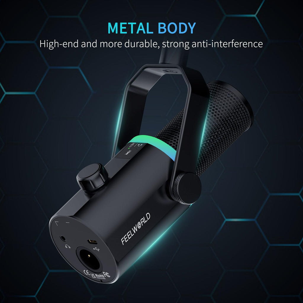 Black Metal Dynamic Microphone with Boom Arm N20276