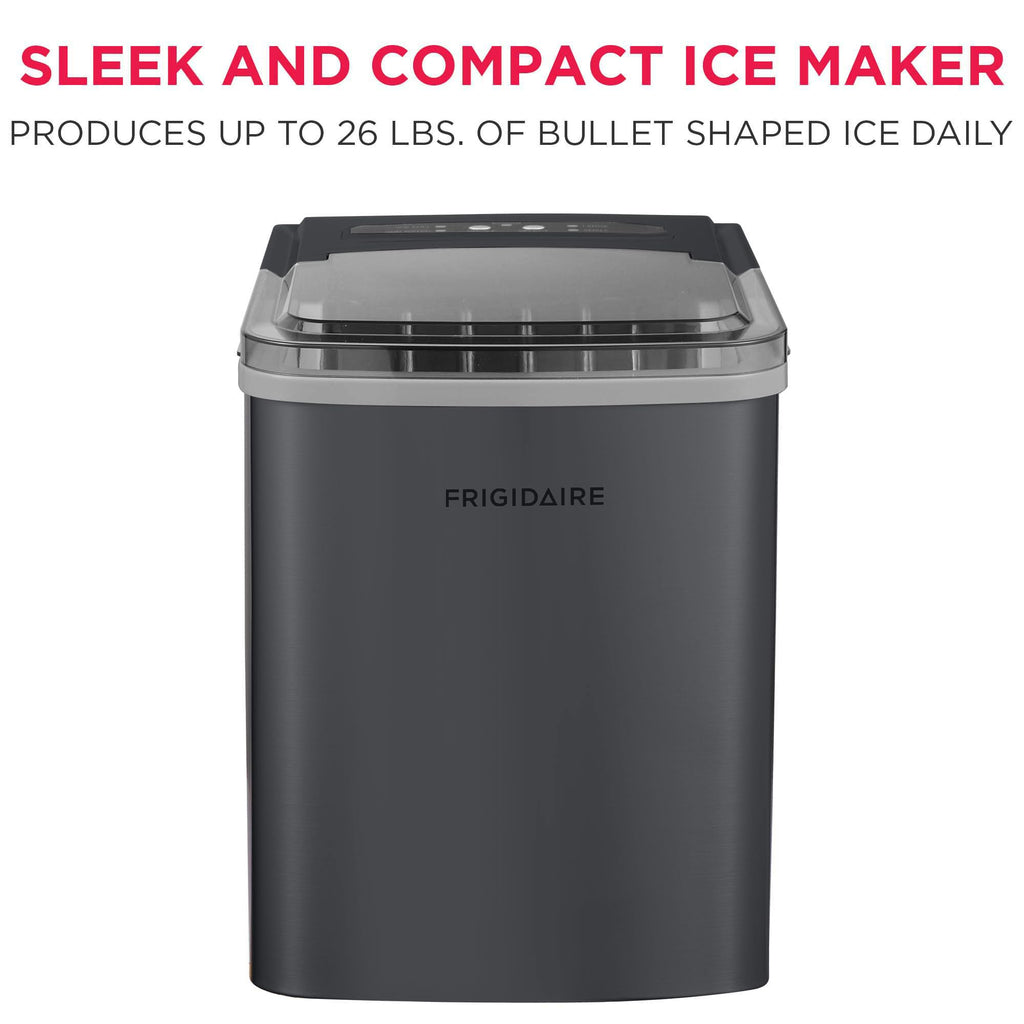 Portable 26 lb per Day Bullet Ice Maker Machine Black Stainless Steel C908270