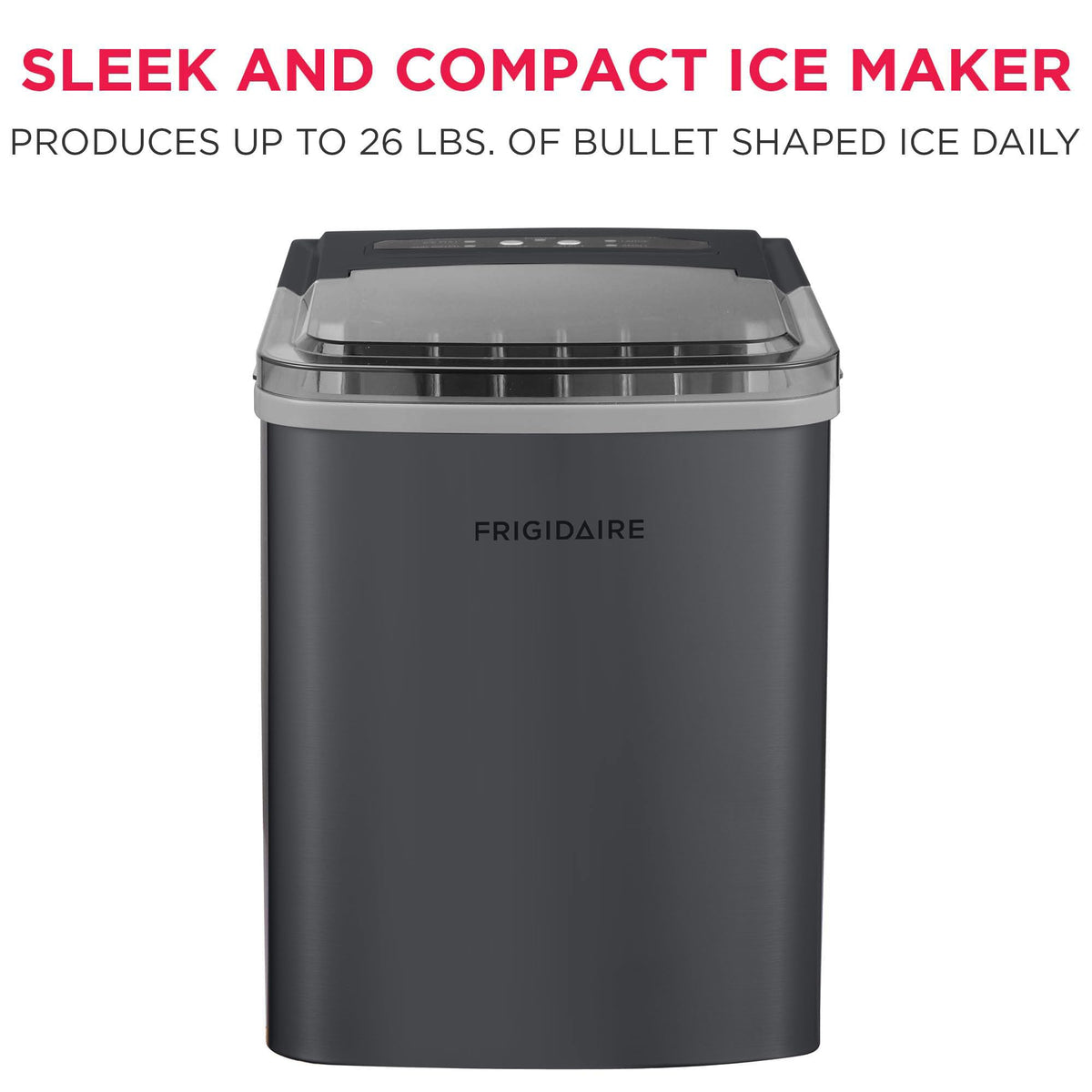Portable 26 lb per Day Bullet Ice Maker Machine Black Stainless Steel C908270