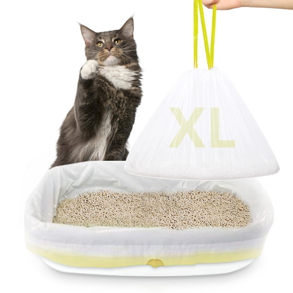 24 Pack Jumbo Cat Litter Box Liners with Drawstring P8510