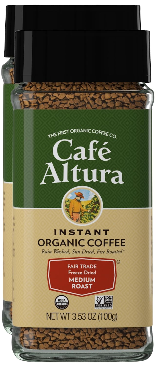 Organic Medium Roast Instant Coffee 3.53 Oz Pack of 2 I340309