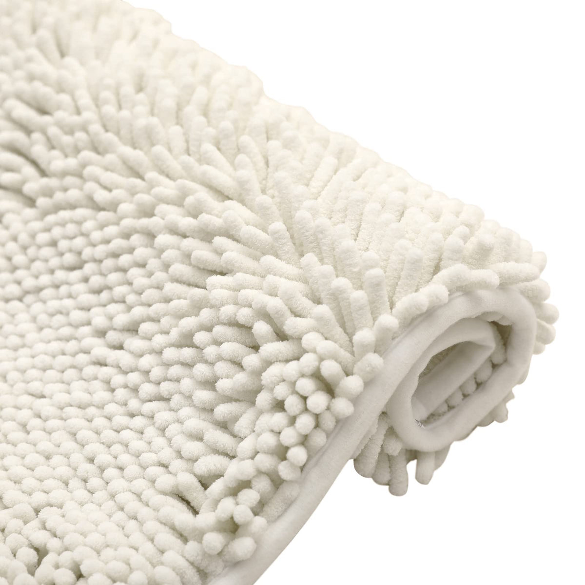 Non-Slip Microfiber Bath Rug Machine Washable Ivory 15 x 23 Inches L348667