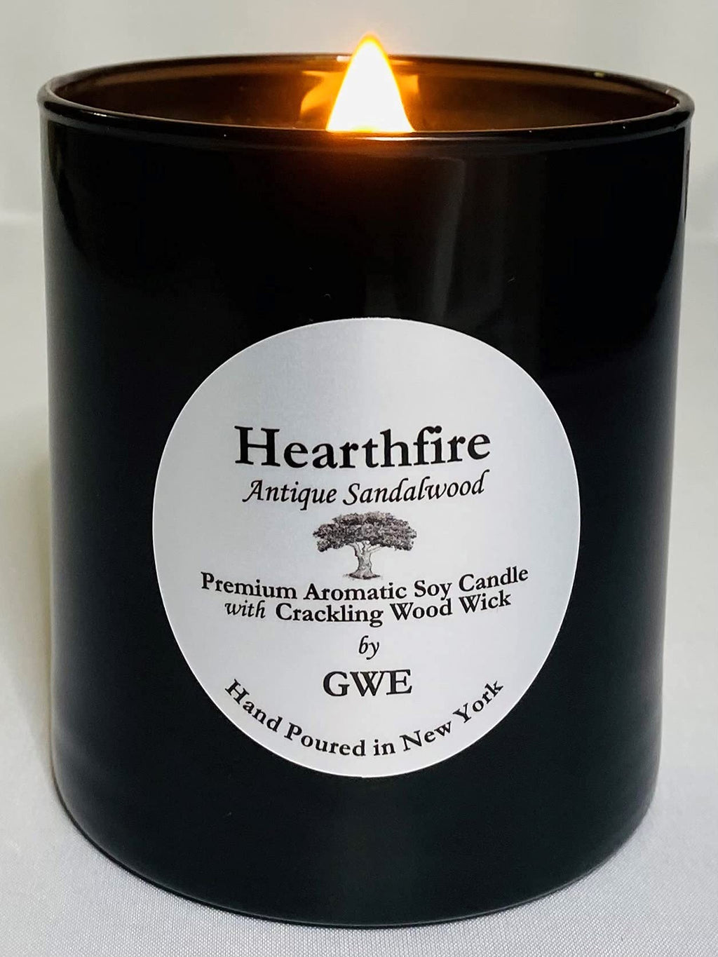 Sandalwood Scented Soy Candle with Wood Wick L52587
