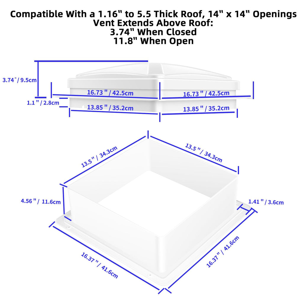 RV Roof Vent Fan 6-Speed-Reversible White K373703