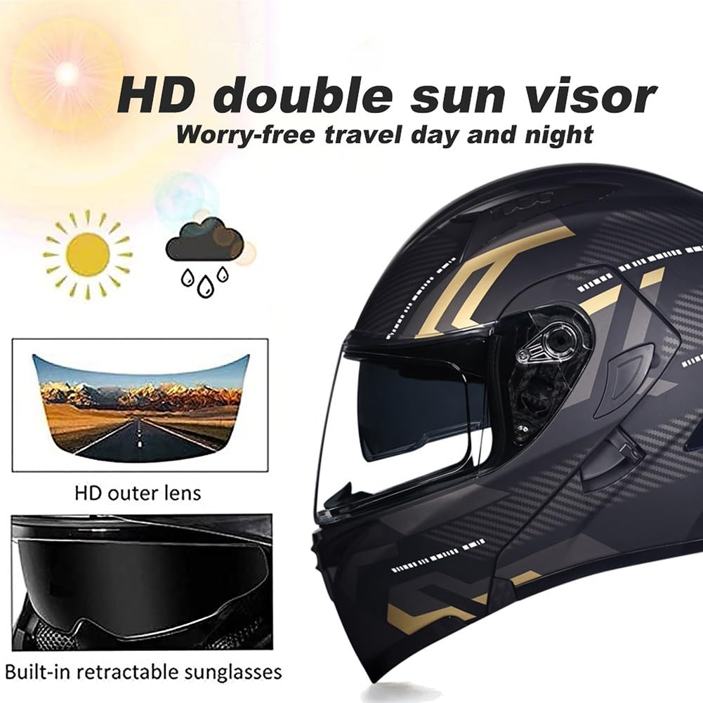 DOT Approved Flip Up Full Face Modular Motorcycle Helmet with Dual Visor J92793