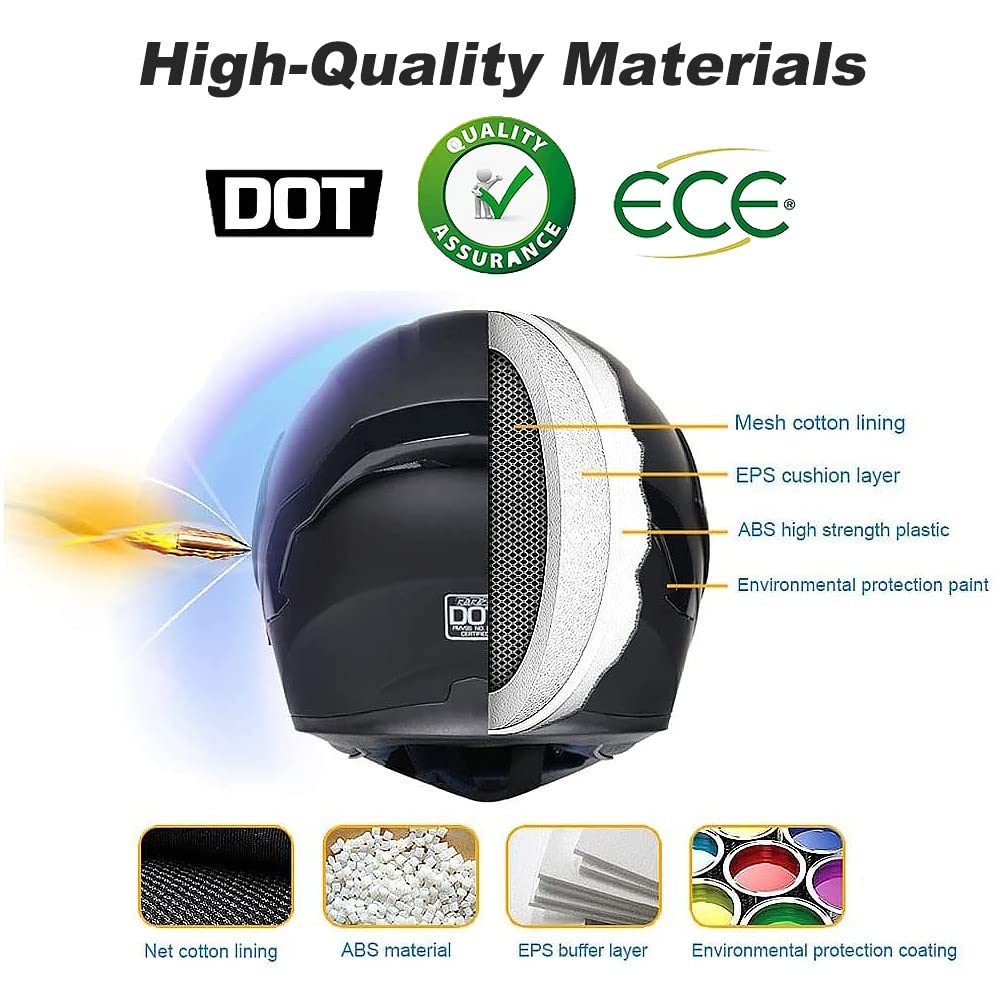 DOT Approved Flip Up Full Face Modular Motorcycle Helmet with Dual Visor J92793