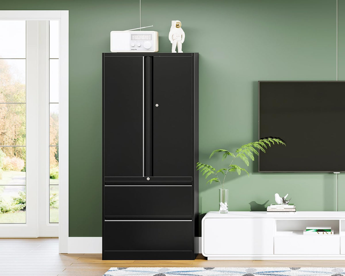 Metal 2 Drawer File Cabinet with Lock T4388