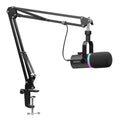 Black Metal Dynamic Microphone with Boom Arm N20276