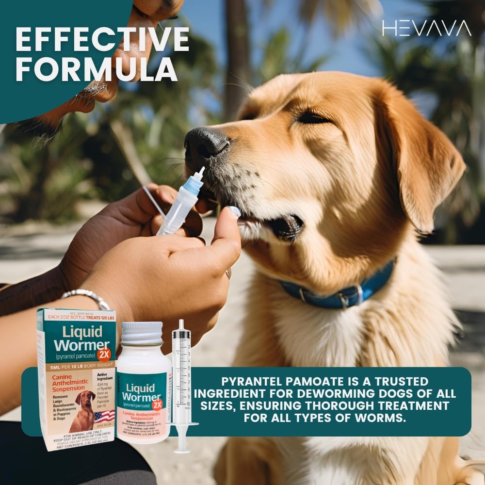 8 oz Pyrantel Pamoate Liquid Wormer for Dogs and Puppies A2724