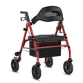 Foldable Rollator Walker with Seat, 8" Wheels, Red I98517