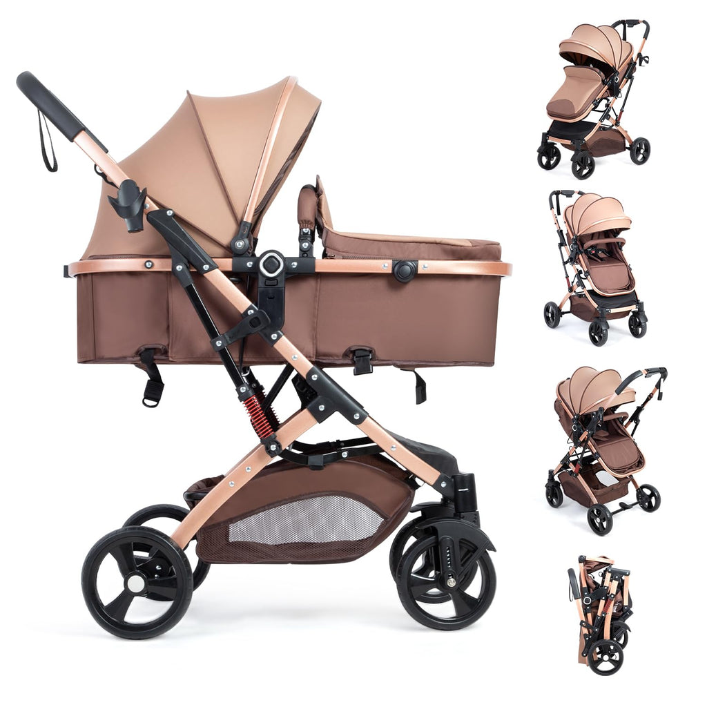 Reversible 2 in 1 Foldable Baby Stroller with Adjustable Backrest I877