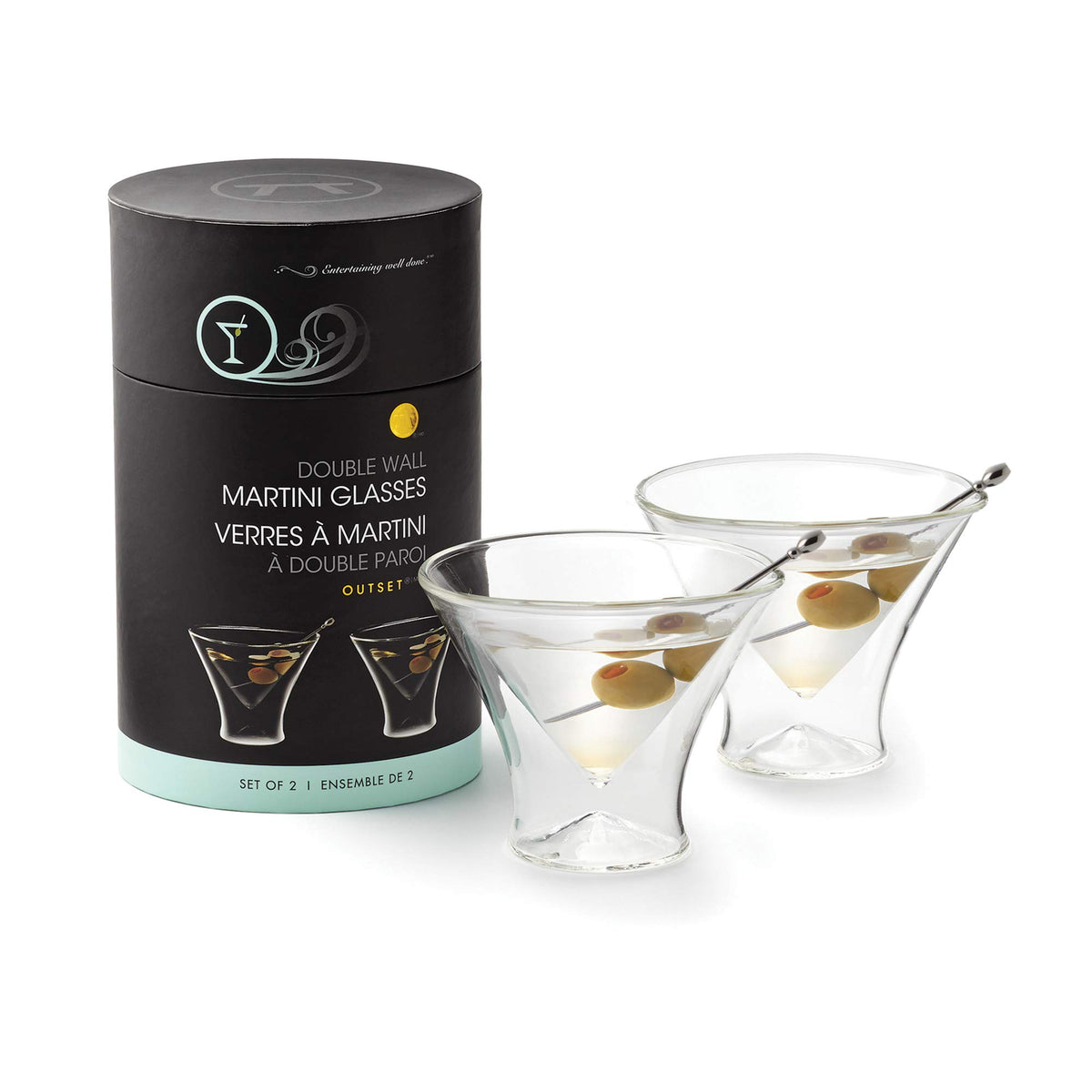 Double Wall Borosilicate Martini Glasses Set of 2 H462339