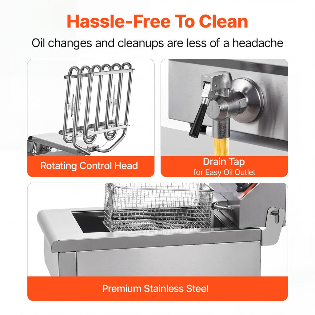 3000W Dual Tank Stainless Steel Electric Deep Fryer O313