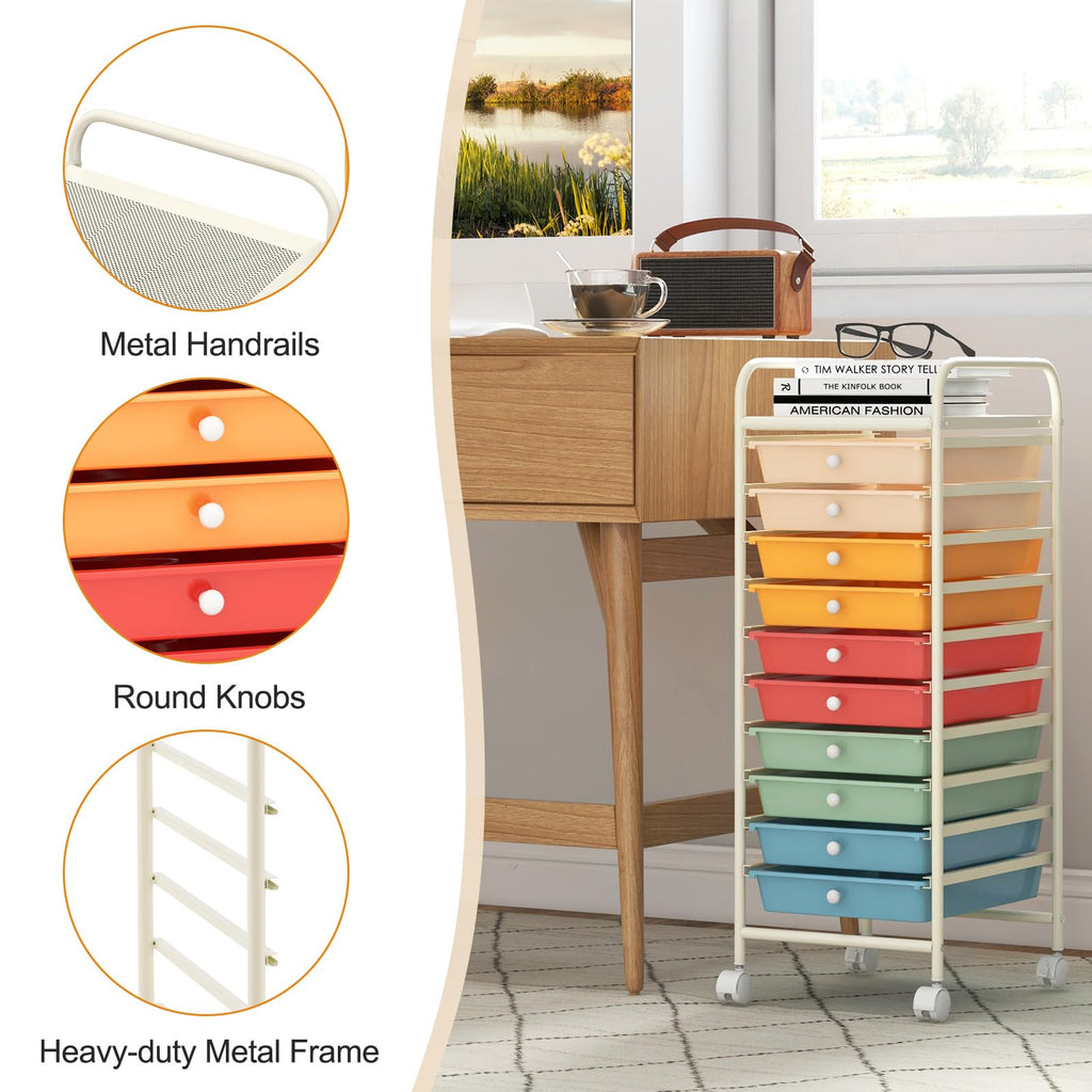 10 Drawer Rolling Storage Cart S5314