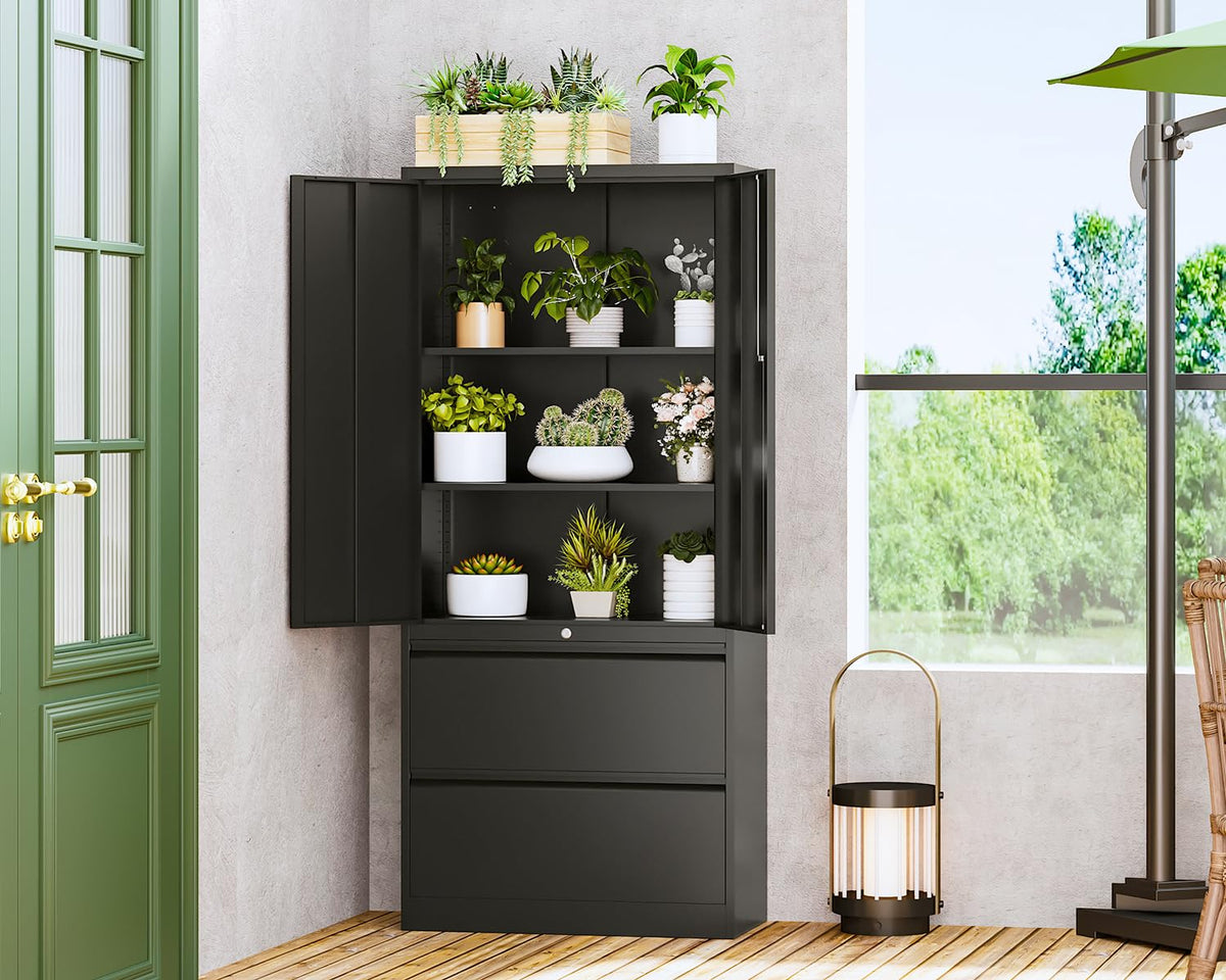 Metal 2 Drawer File Cabinet with Lock T4388