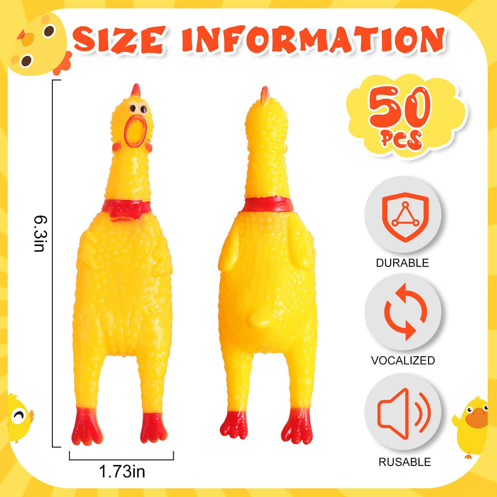 50 Pcs Yellow Rubber Chickens U838461