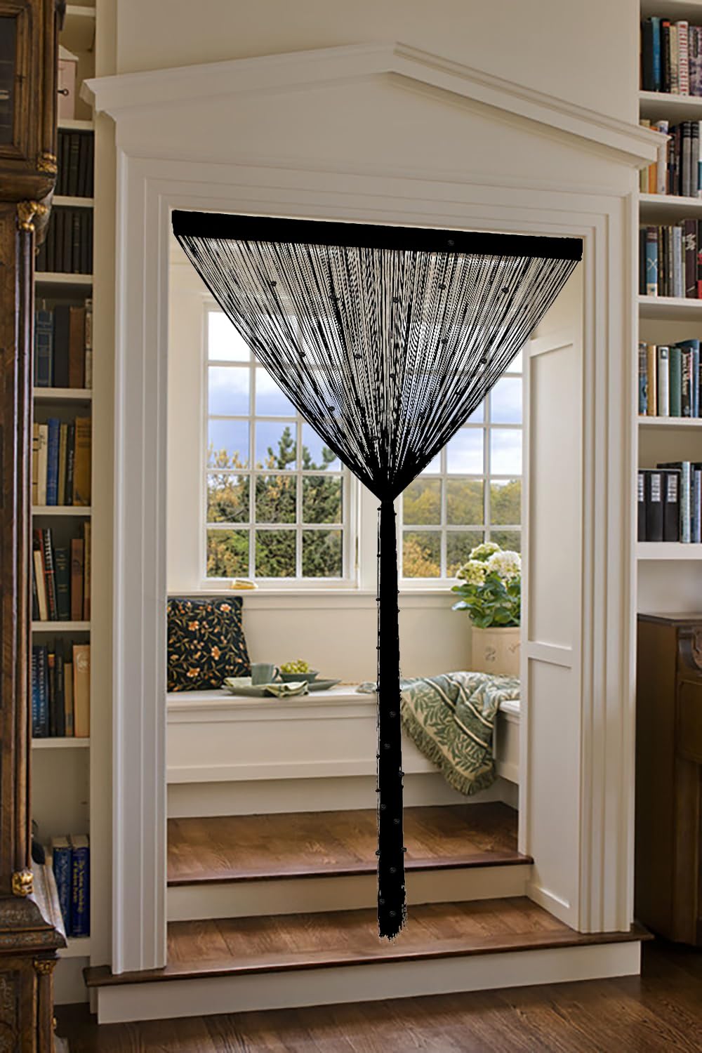 Beaded Curtains 39"x79" Black U9941