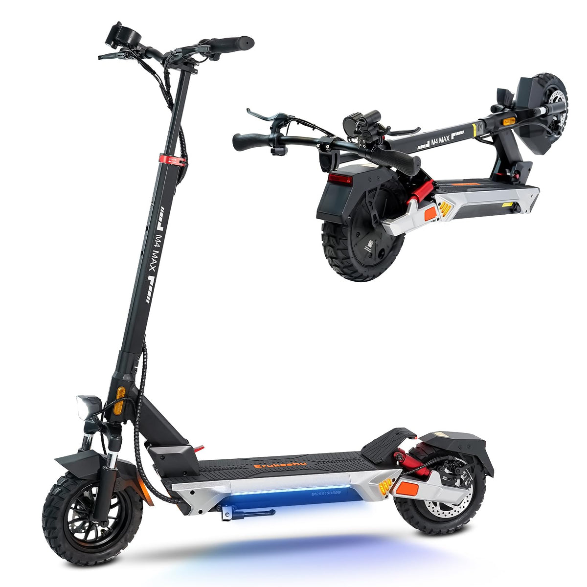 Electric Scooter 1600/4000/6000W Motor 50 Miles Range 10" Off Road Tire Folding E-Scooter with Detachable Seat J85925