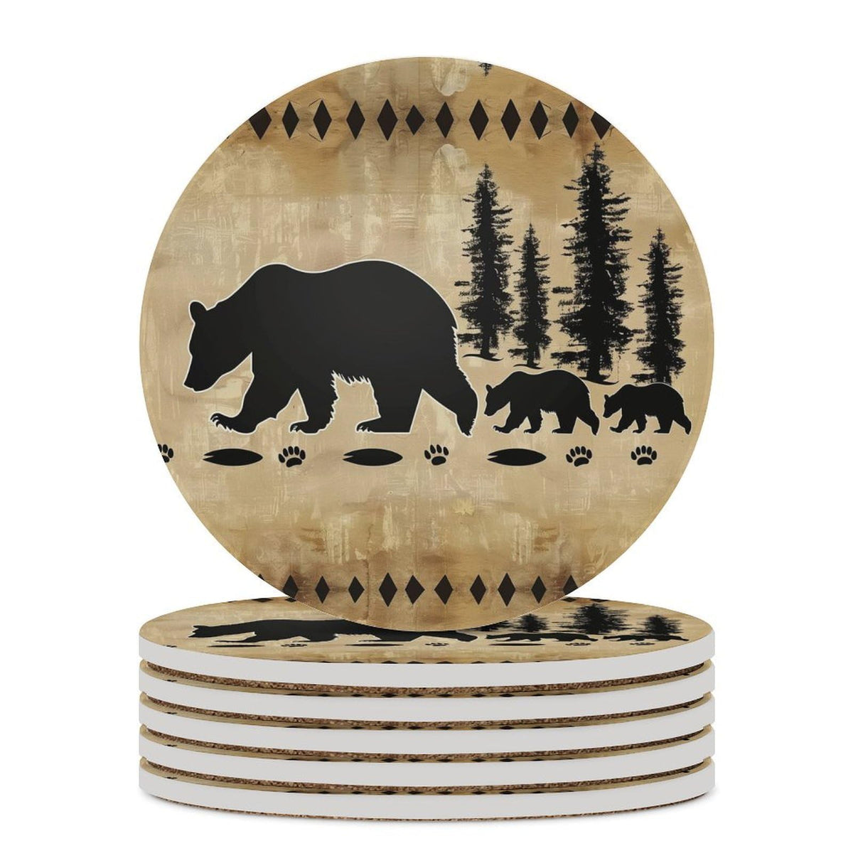 Black Bear Ceramic Coasters Set of 4 B164542