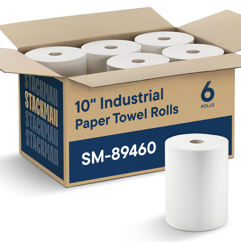 10 x 800 White Paper Towel Rolls 6 Pack N753852