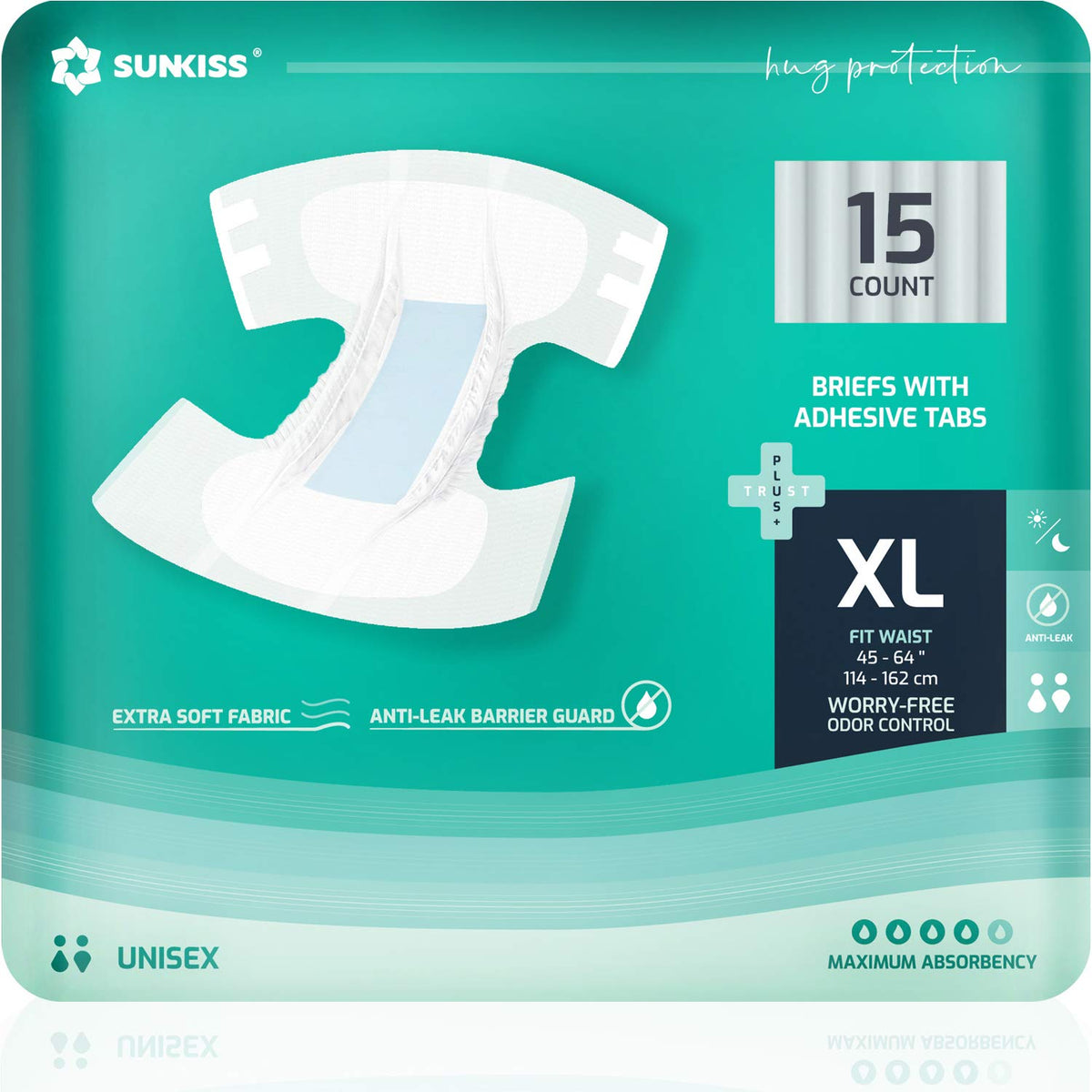 Adult Diapers XLarge 15 Count & Wet Wipes 200 Count E11002