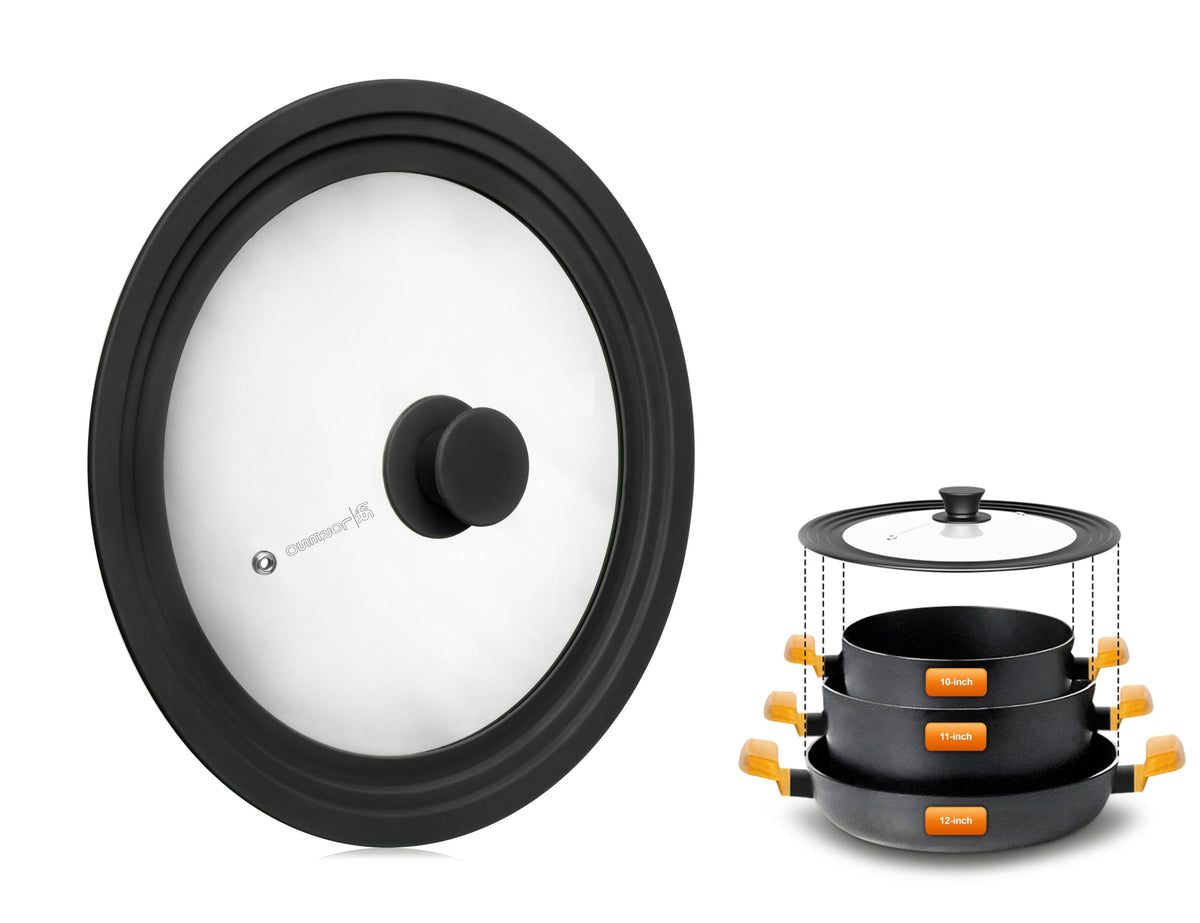 Universal Lid for Pots, Pans & Skillets 10"-11.5" Glass Lid I400
