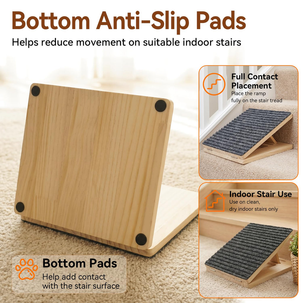 Adjustable Non-Slip Wooden Dog Ramp A55031