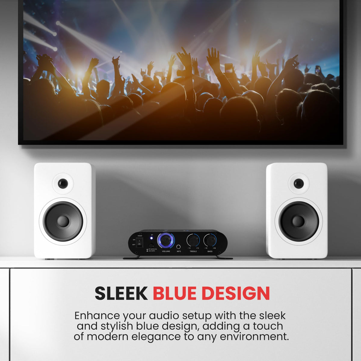 90W Dual Channel Mini Portable Power Stereo Sound Receiver F81333