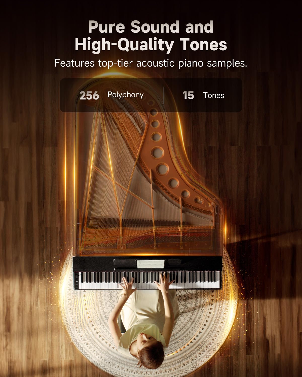 88 Key Weighted Digital Piano with Bluetooth and Three Pedal V8185