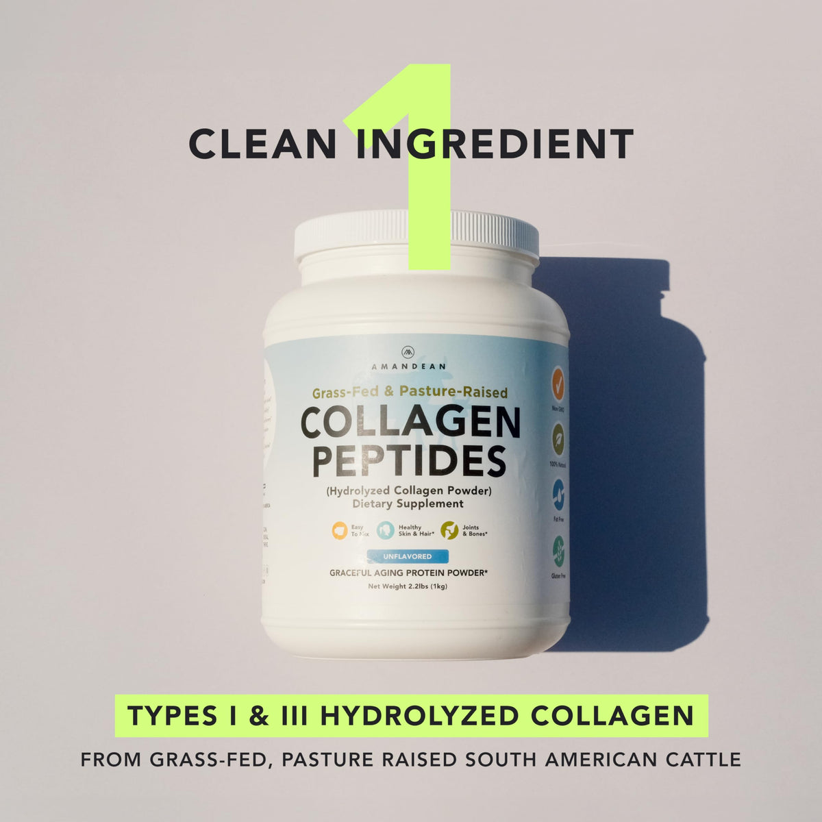 Vegan Omega-3 120 Capsules & Collagen Peptides Powder 1kg I871492