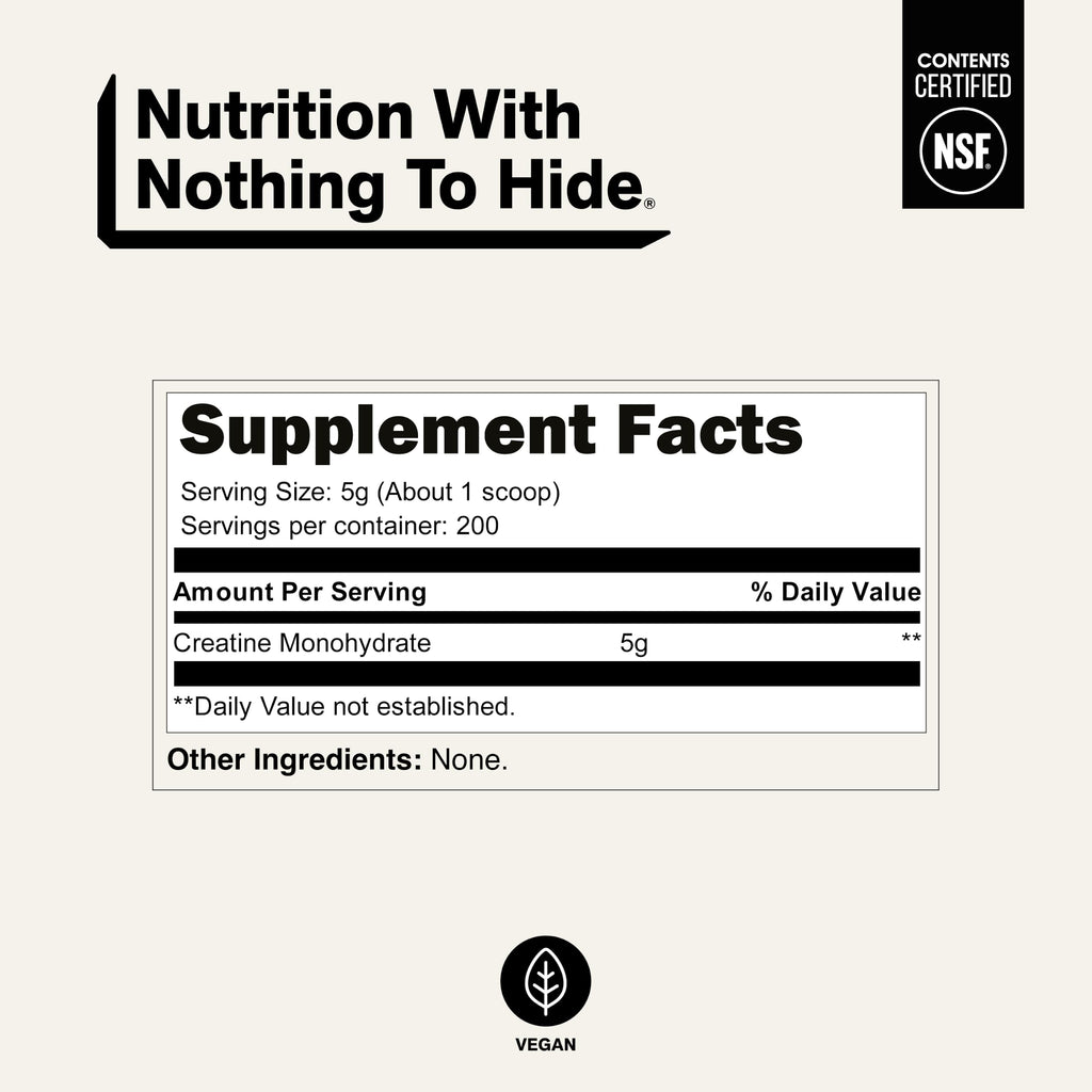 Micronized Creatine Monohydrate 1,000g Vegan Non-GMO O35052